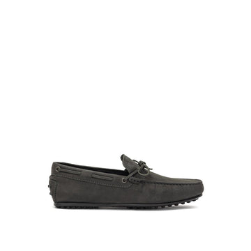 Tod's Gray Nubuc Leather Moccassin