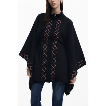Desigual Black Polyester Women Poncho