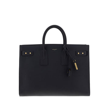 Saint Laurent Black Calf Leather Bos Taurus Handbag