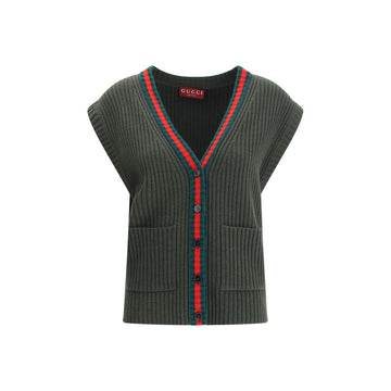 Gucci Green Wool Sleeveles Sweater