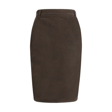 Saint Laurent Brown Denim Skirt