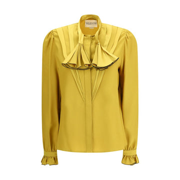 Valentino Yellow Silk Blouse
