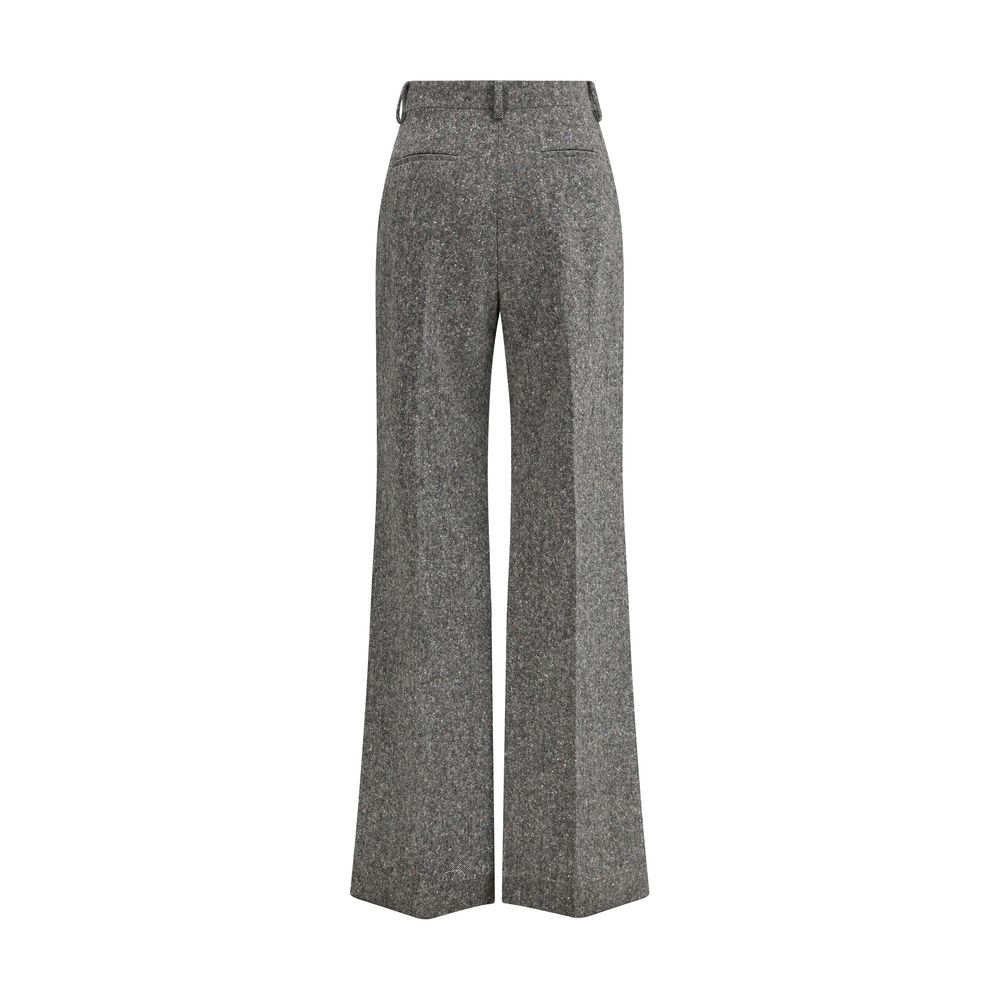 Valentino Gray Fleece Wool Pants