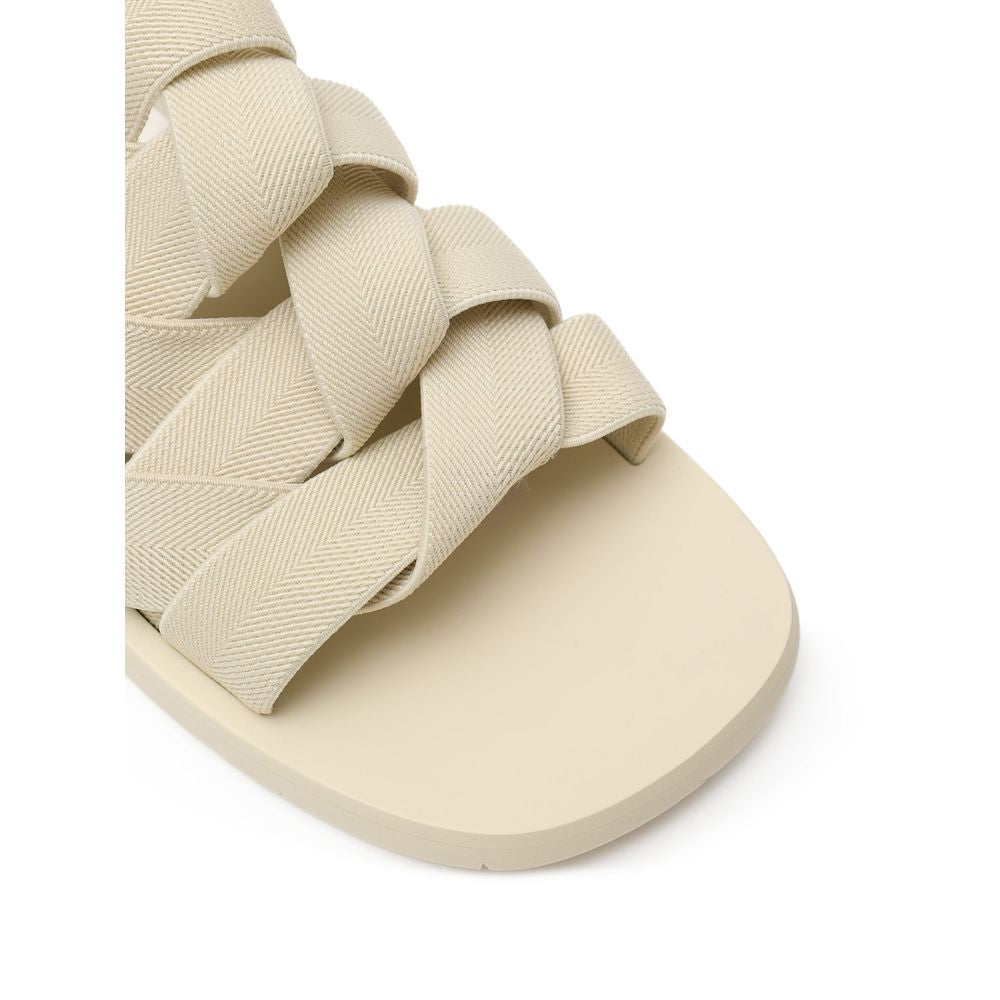Bottega Veneta Beige Fabric Slippers