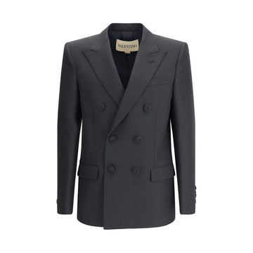Valentino Black Polyester Coat