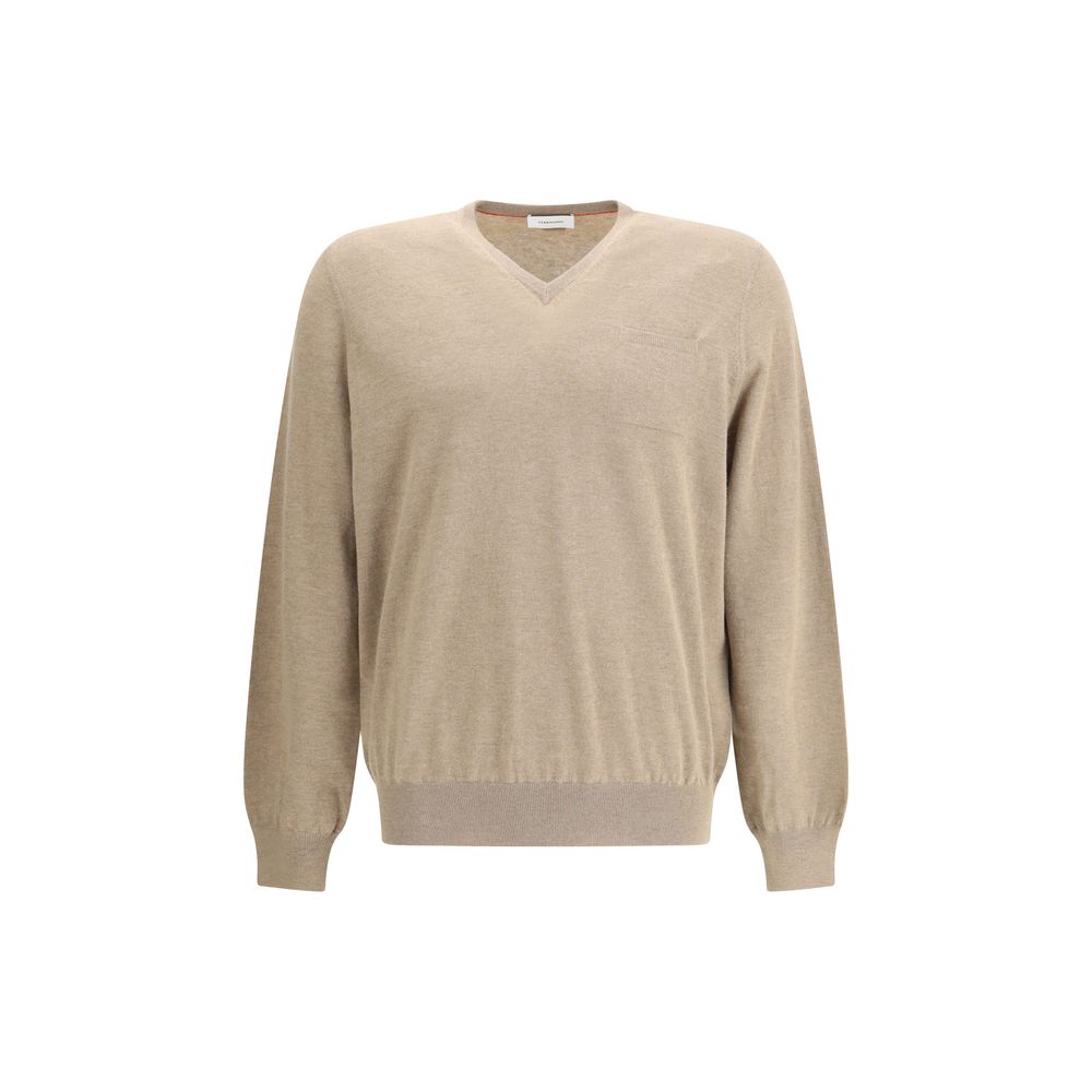 Ferragamo Beige Fleece Wool Sweatshirt