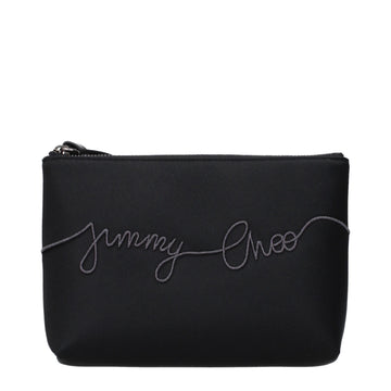 Jimmy Choo Black Satin Clutch Bag