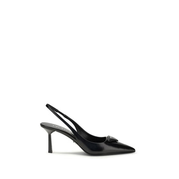 Prada Black Leather High Heel Pumps