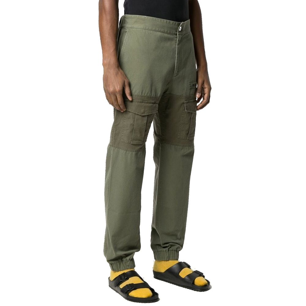 Palm Angels Green Cotton Cargo Pants