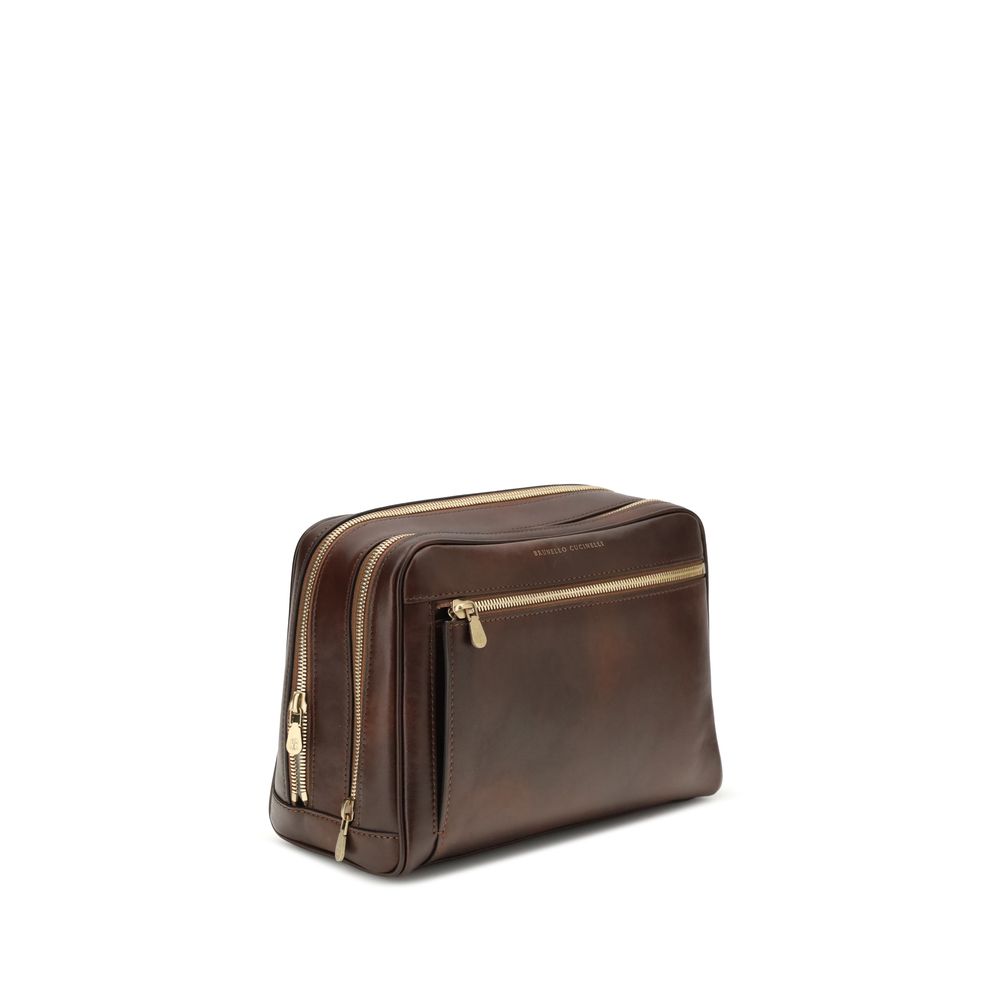 Brunello Cucinelli Brown Calf Leather Bos Taurus Other Accessories