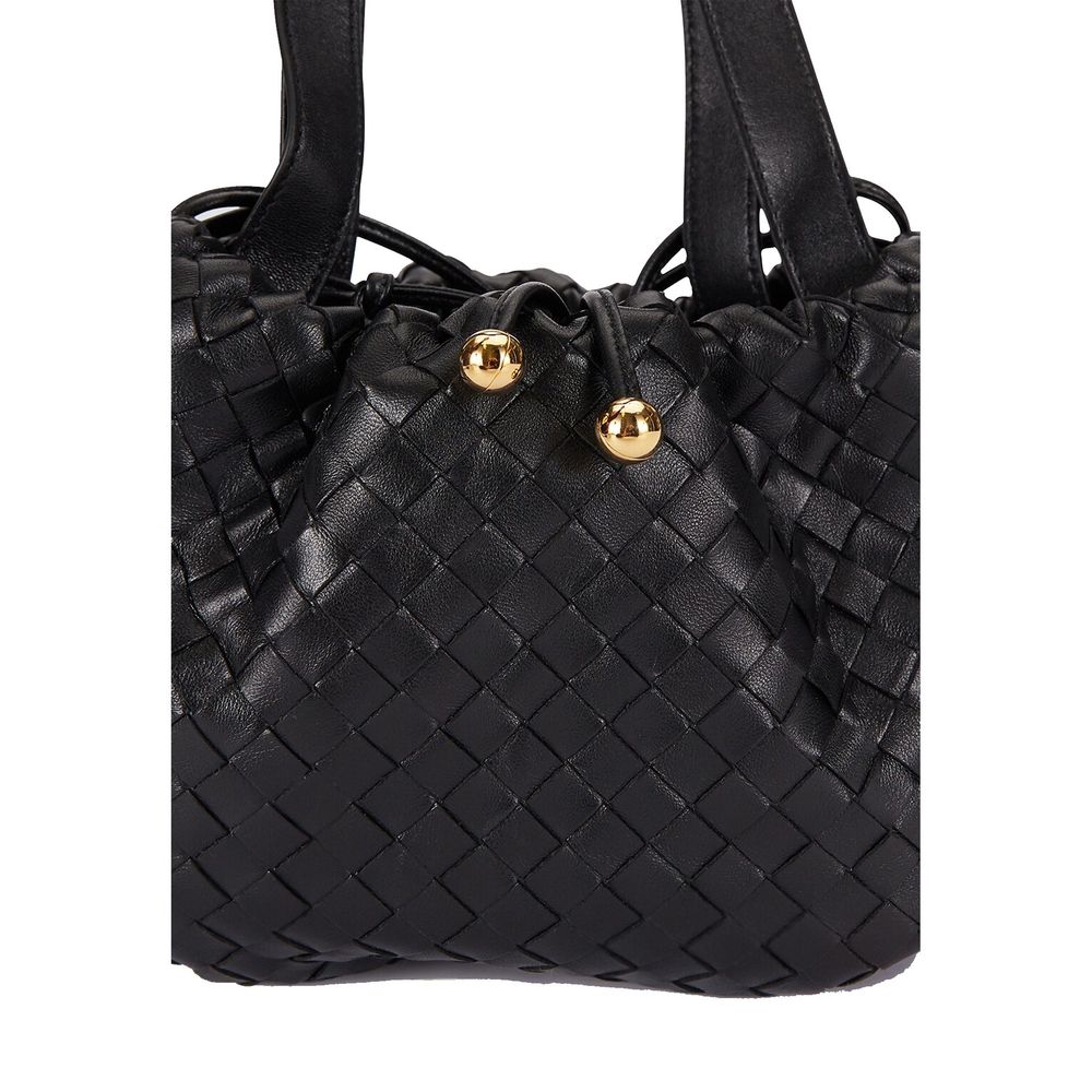 Bottega Veneta Black Lamb Leather Backet Bag
