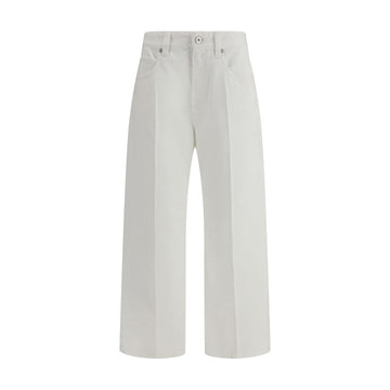 Brunello Cucinelli White Cotton Cropped Jeans