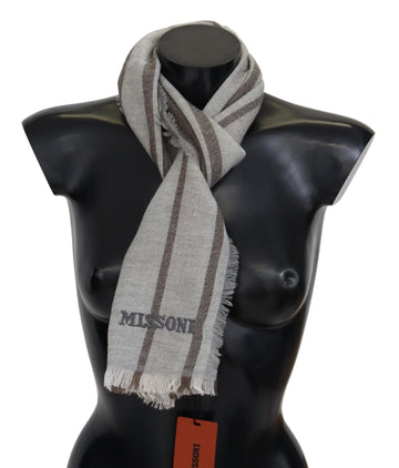 Missoni Multicolor Striped Wool Unisex Neck Wrap Scarf