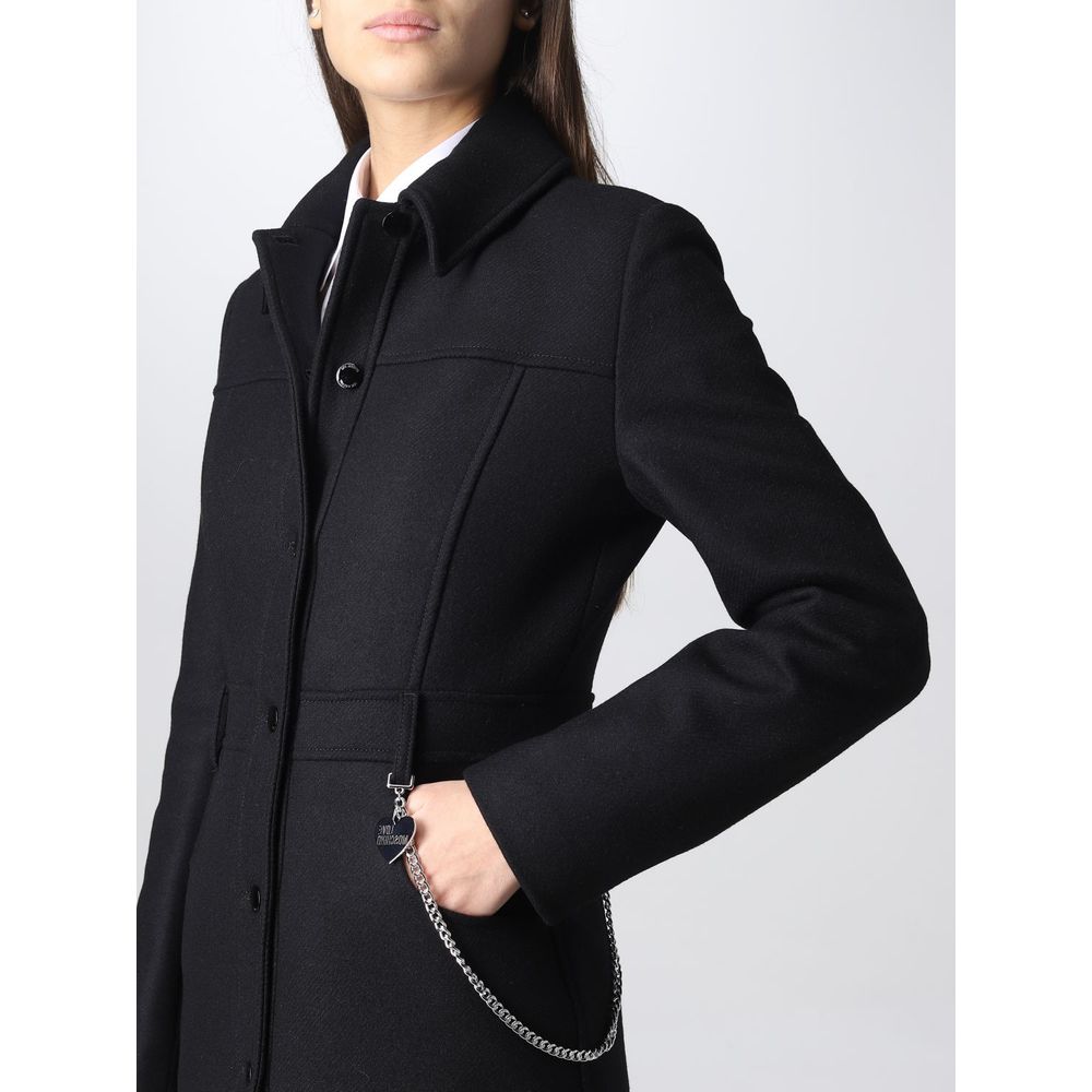 Love Moschino Black Wool Women Coat