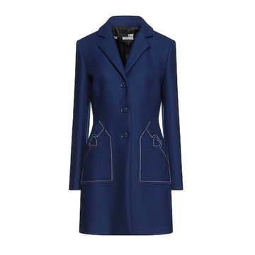 Love Moschino Blue Wool Women Coat