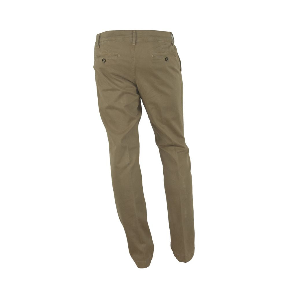Made in Italy Brown Cotton Men Pant