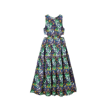 Desigual Blue Viscose Long Dress