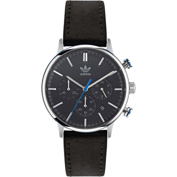 Adidas Black Leather Dress Watch