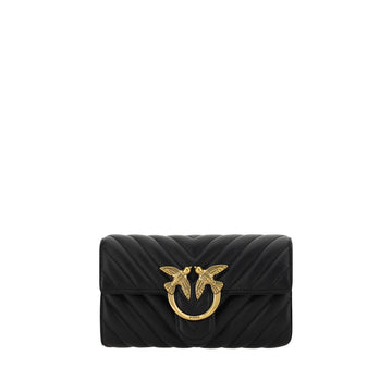 PINKO Black Calf Leather Bos Taurus Wallet