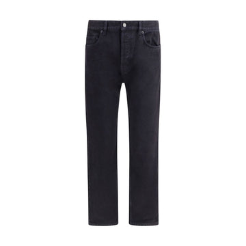 Saint Laurent Black Cotton Straight-Leg Jeans