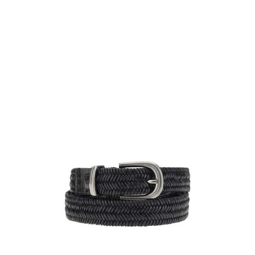 Brunello Cucinelli Black Calf Leather Bos Taurus Regular Belt
