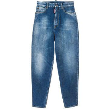 Dsquared² Blue Cotton High-Waisted Jean