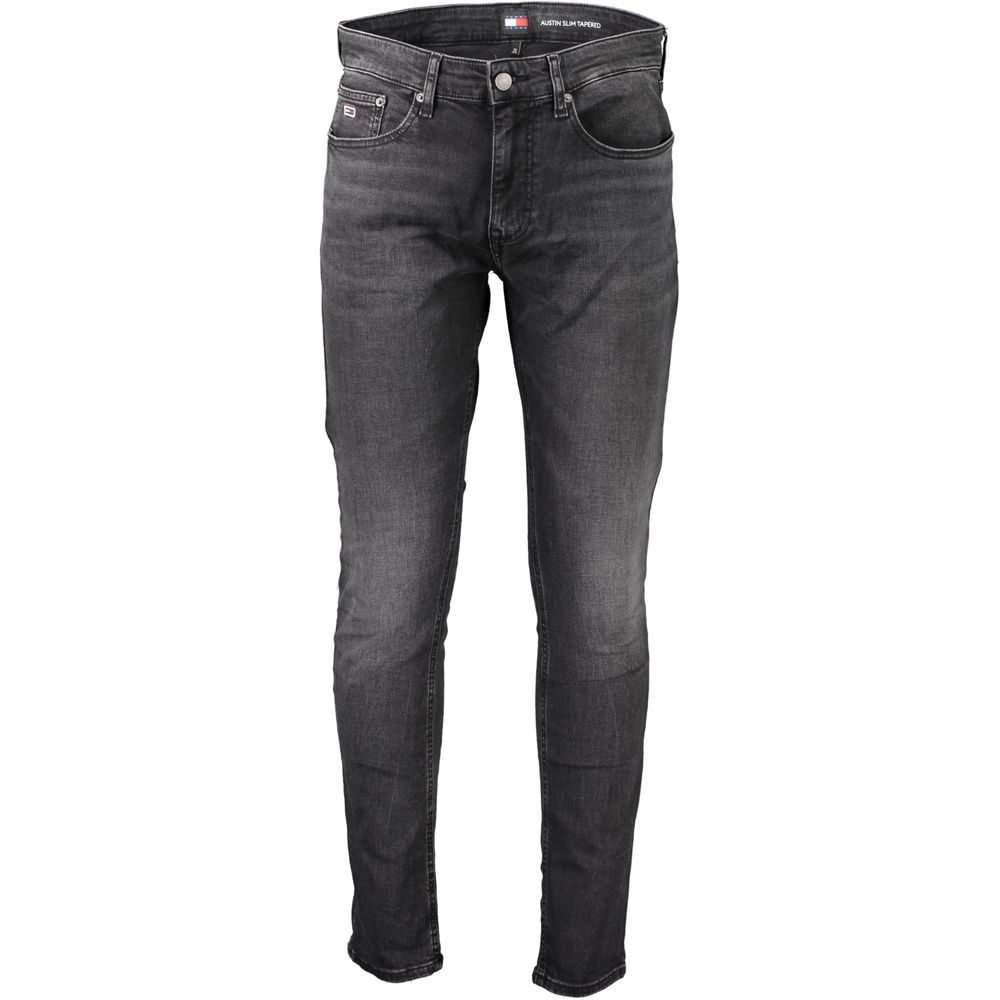 Tommy Hilfiger Black Cotton Slim Men Jeans