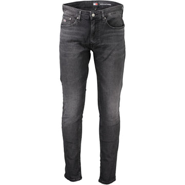 Tommy Hilfiger Black Cotton Slim Men Jeans