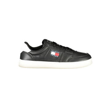 Tommy Hilfiger Black Leather Men Sneaker