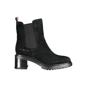 Tommy Hilfiger Black Leather Women Boot
