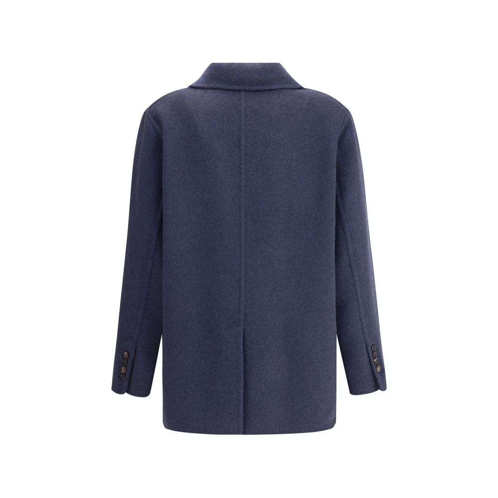 Brunello Cucinelli Blue Cashmere Coat