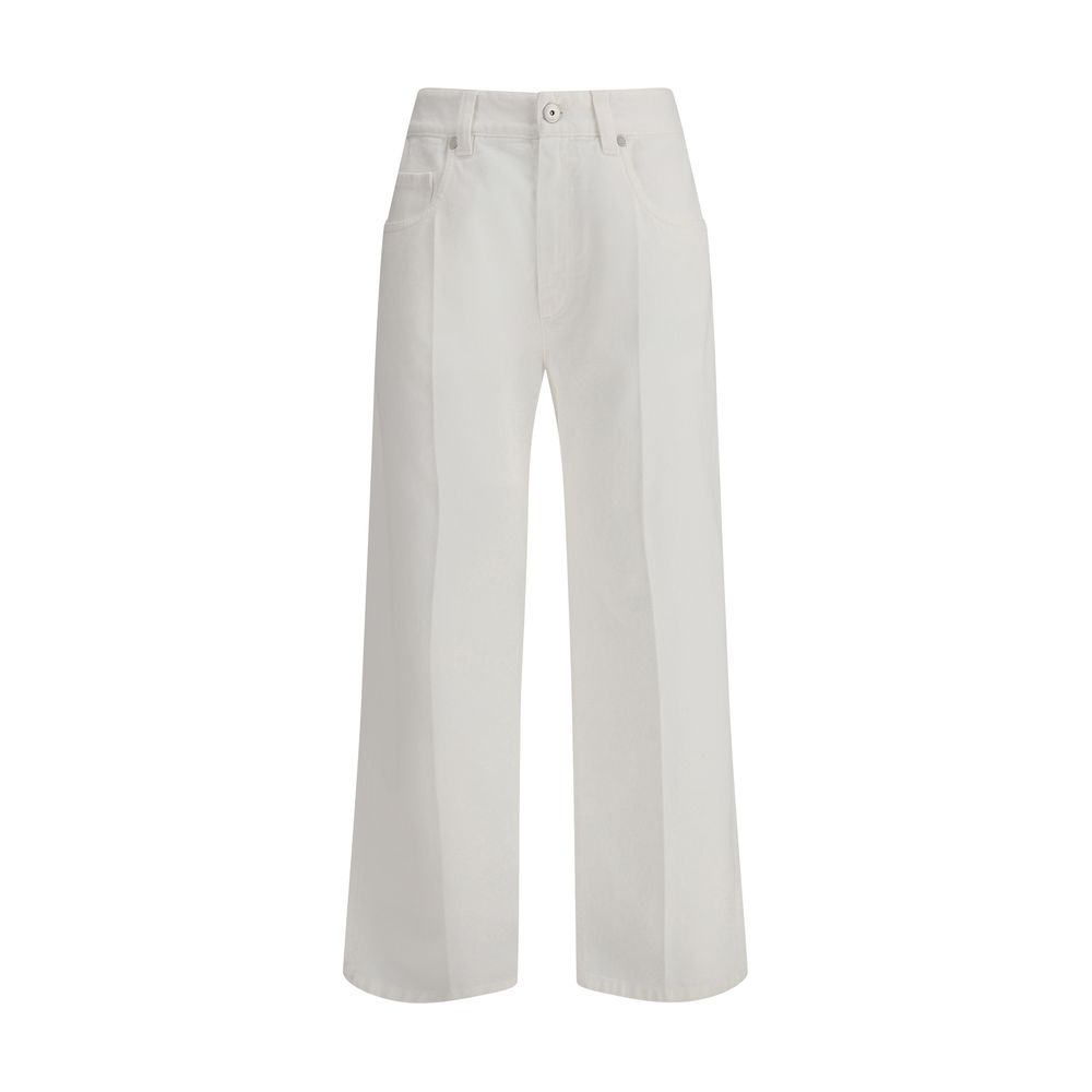 Brunello Cucinelli White Cotton Straight-Leg Jeans