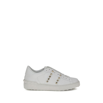Valentino Garavani White Calf Leather Bos Taurus Low Top Sneakers