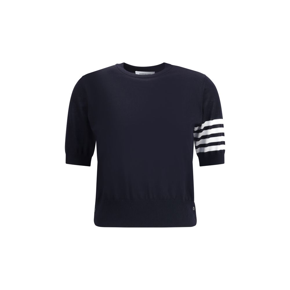 Thom Browne Black Fleece Wool T-Shirt