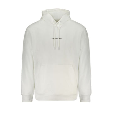 Calvin Klein White Cotton Men Sweater with Hood