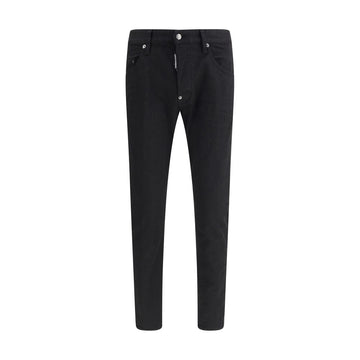 Dsquared² Black Cotton Straight-Leg Jeans