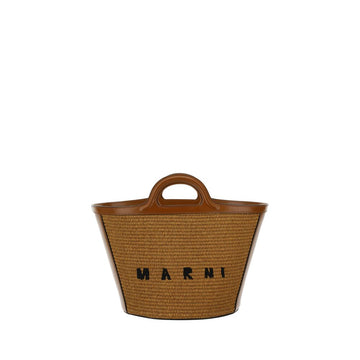 Marni Brown Cotton Shoulder Bag