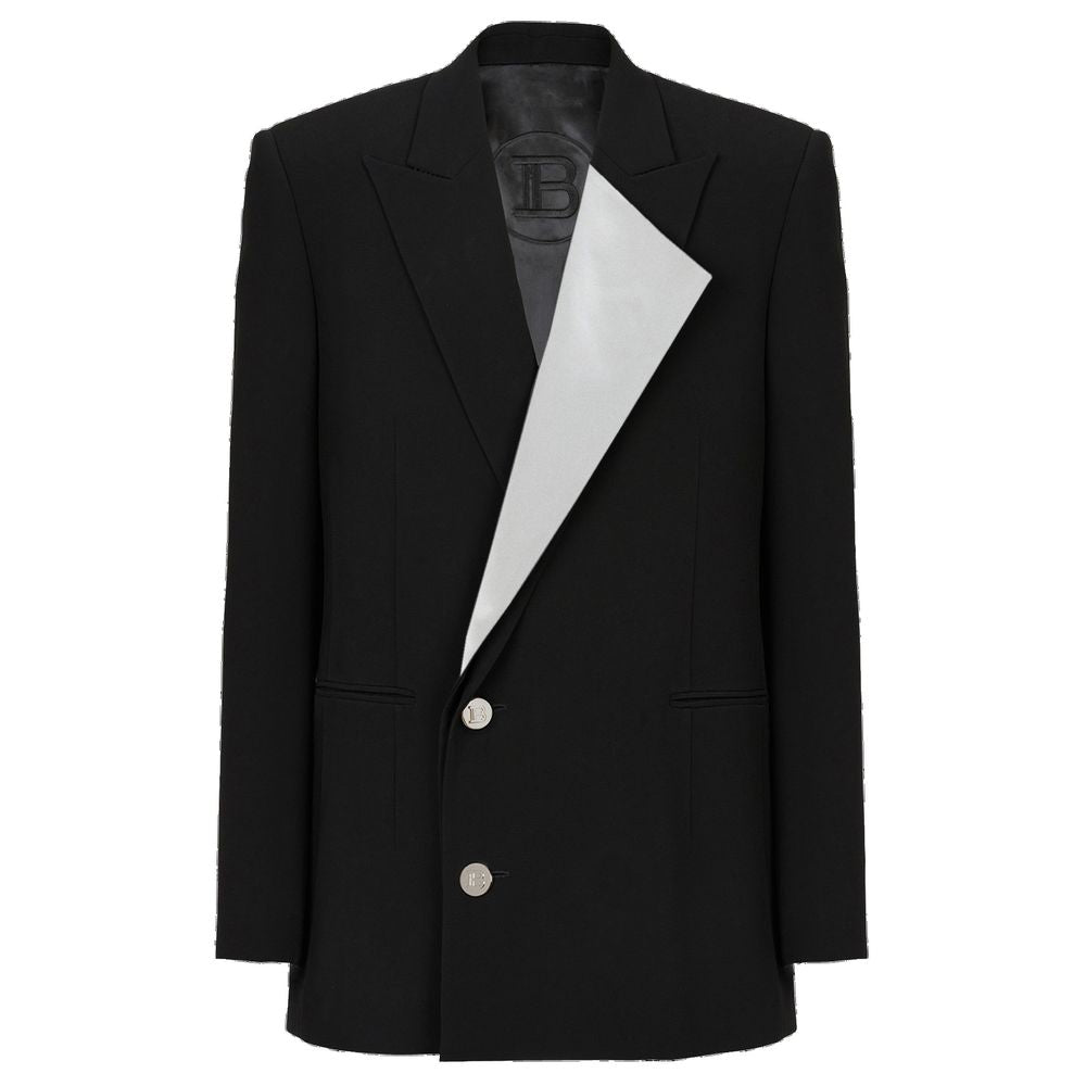 Balmain Black Viscose Men Blazer