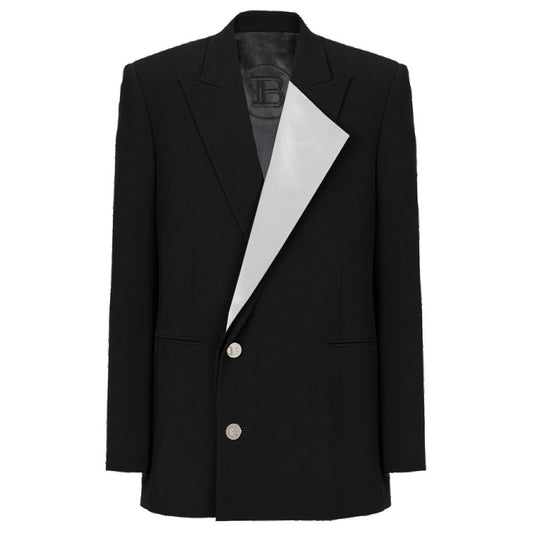 Balmain Black Viscose Men Blazer
