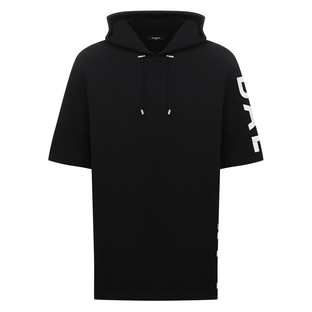 Balmain Black Cotton Men Sweatshirt