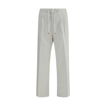 Brunello Cucinelli White Cotton Casual Pants