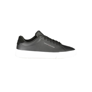 Tommy Hilfiger Black Leather Men Sneaker