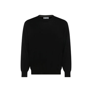 Brunello Cucinelli Black Fleece Wool Sweatshirt