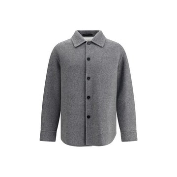 Jil Sander Gray Fleece Wool Coat