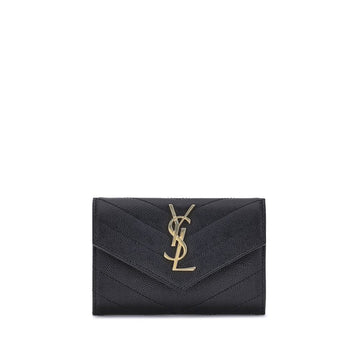 Saint Laurent Black Calf Leather Bos Taurus Wallet