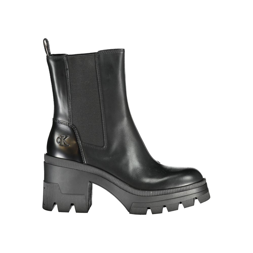 Calvin Klein Black Leather Women Boot