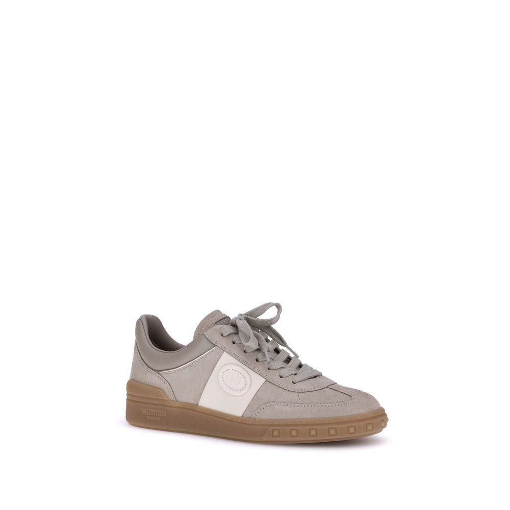 Valentino Garavani Beige Calf Leather Bos Taurus Low Top Sneakers