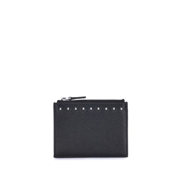 Valentino Garavani Black Calf Leather Bos Taurus Wallet