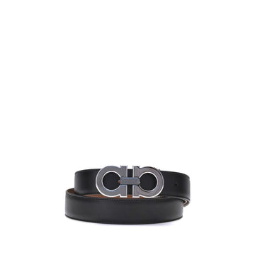 Ferragamo Black Calf Leather Bos Taurus Regular Belt