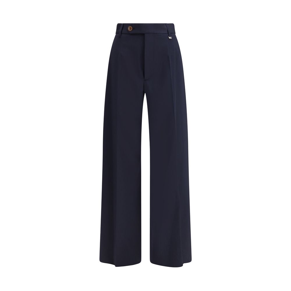 Vivienne Westwood Black Fleece Wool Casual Pants